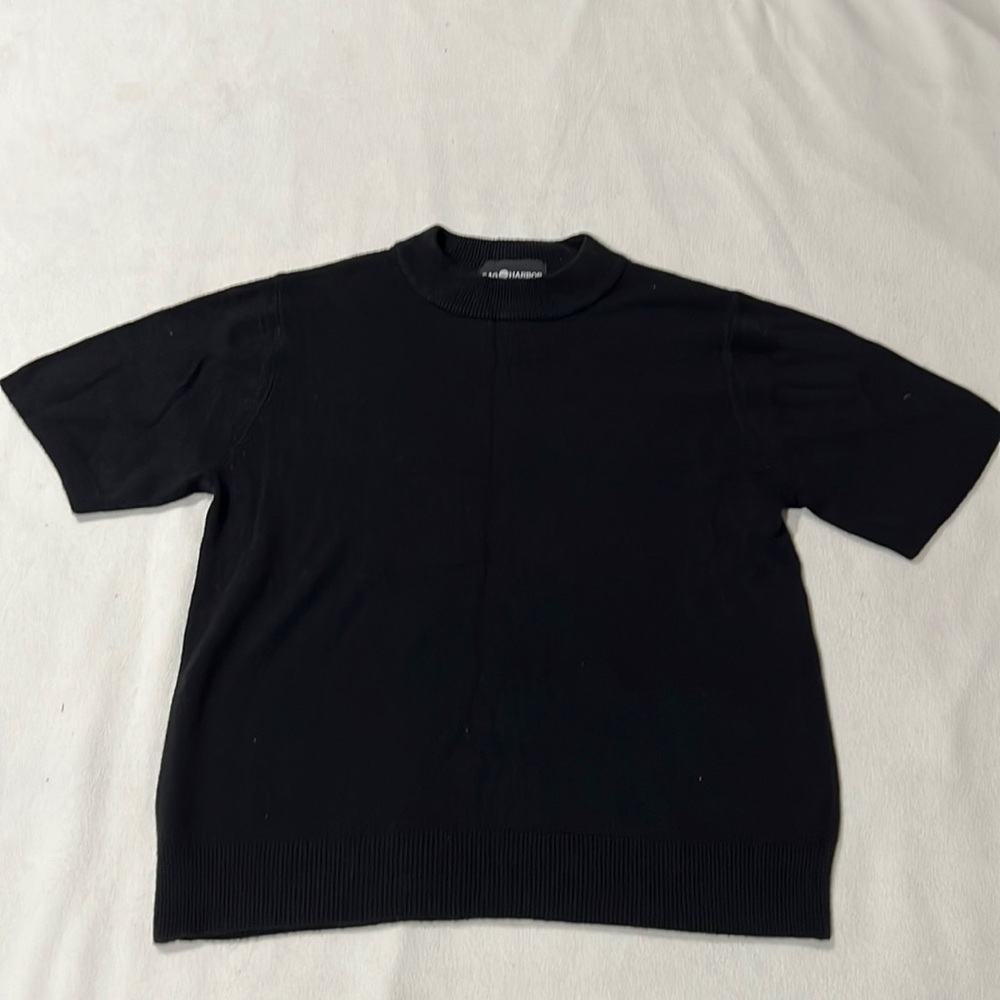 Sag Harbor black short sleeve sweatshirt